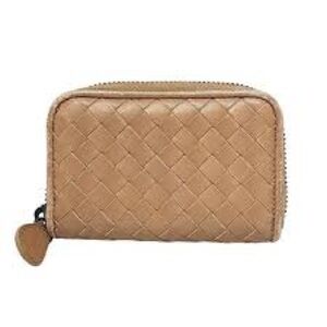 Bottega Brown Woven Leather Wallet